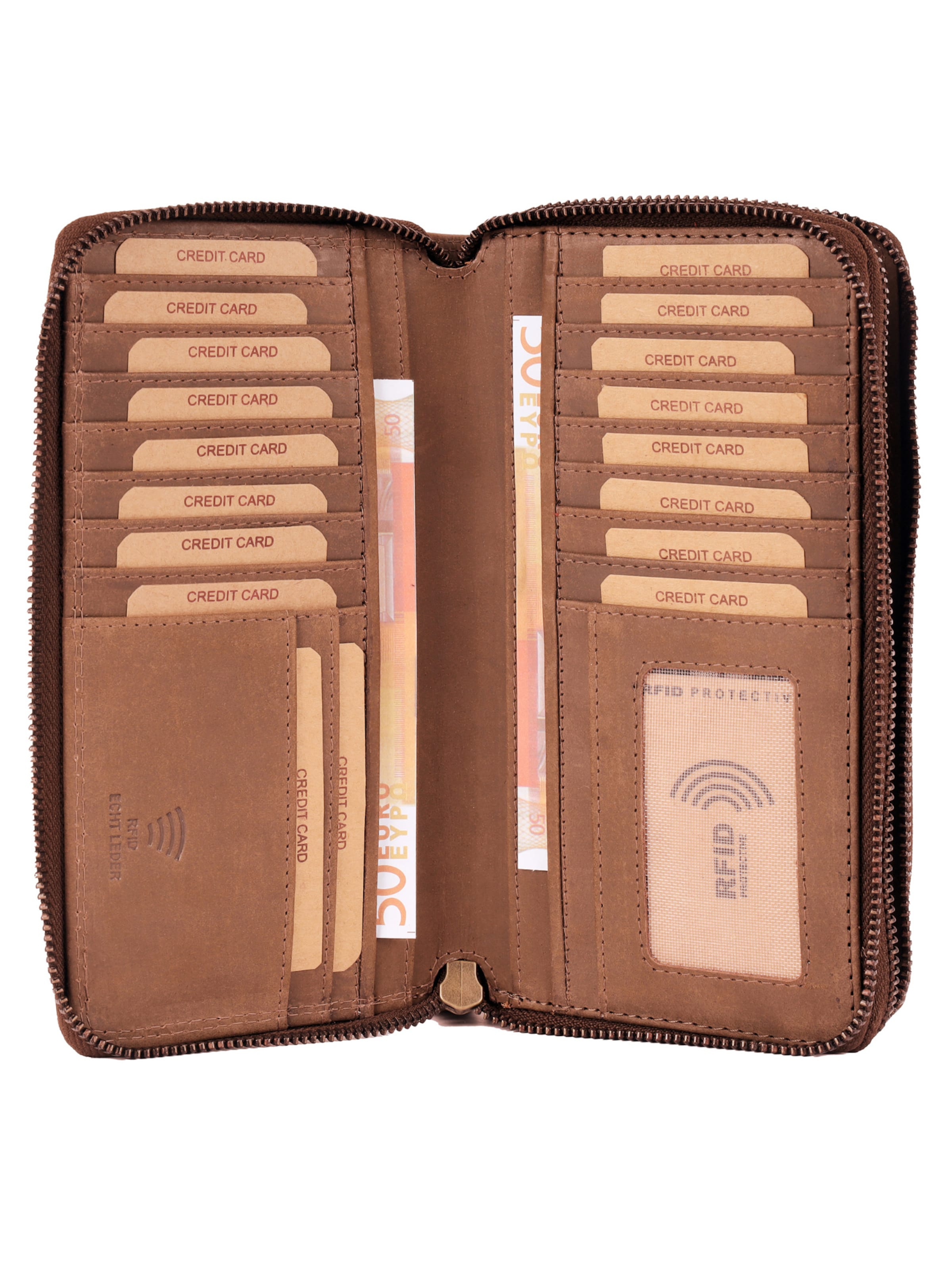 Benthill Portemonnaie 'XXL'‌‌‌‌‌‌‌ in Braun