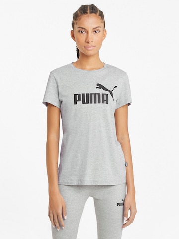 PUMA Λειτουργικό μπλουζάκι 'Essential Logo Tee' σε γκρι: μπροστά