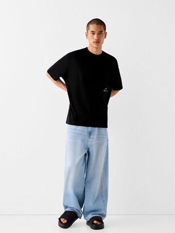 Bershka Majica | črna barva