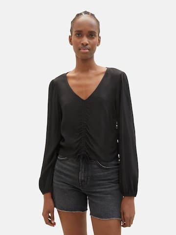 TOM TAILOR DENIM - Blusa en negro: frente