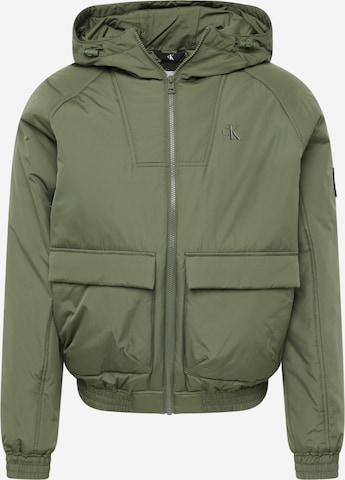 Calvin Klein Jeans - Chaqueta de entretiempo 'Harrington' en verde: frente