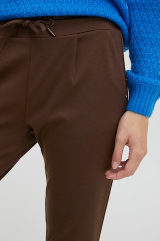 ICHI Tapered Pants 'Kate' in Brown