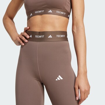 ADIDAS PERFORMANCE Skinny Sporthose in Braun
