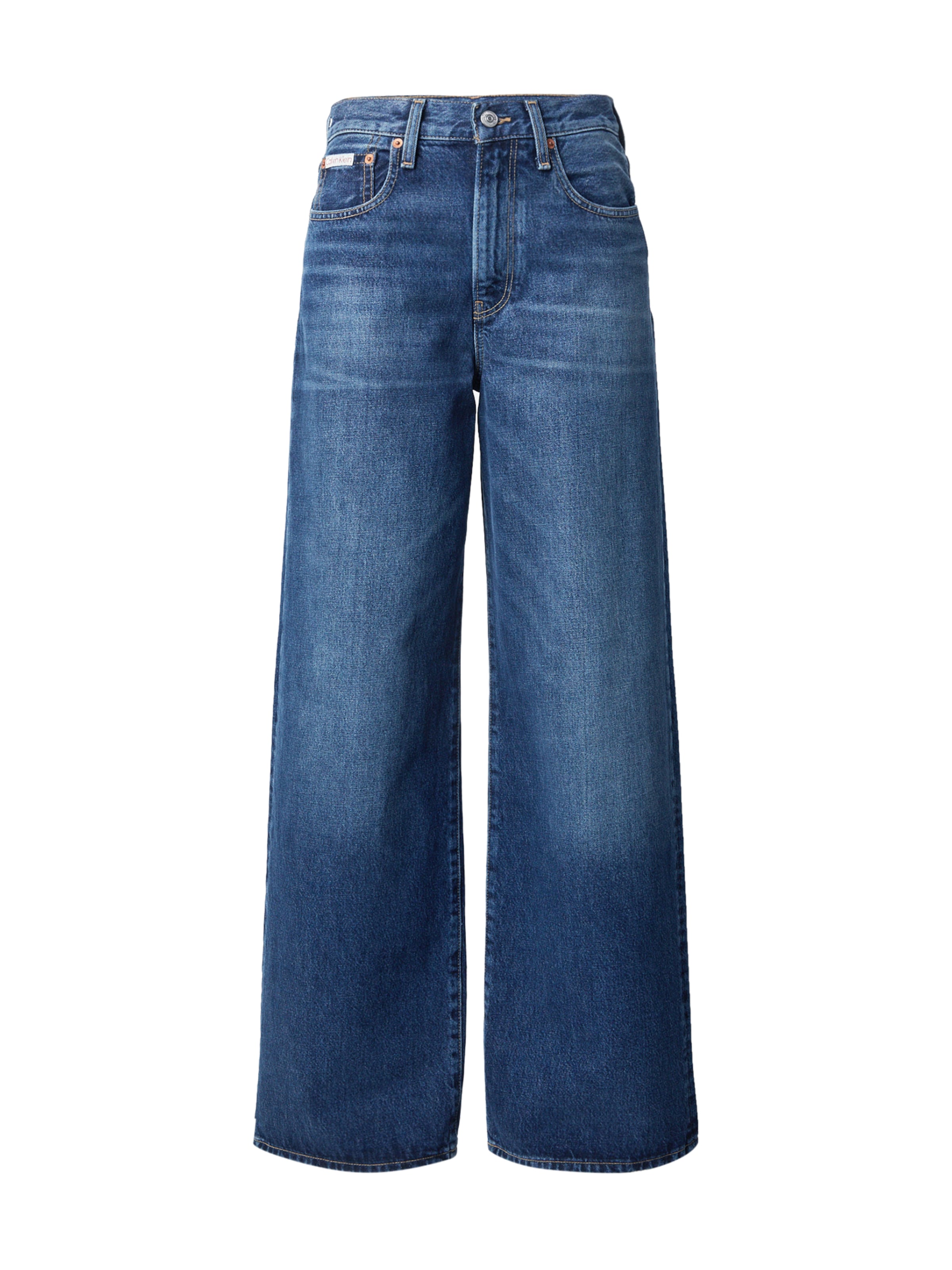 Wide leg Jeans de la Calvin Klein Jeans pe albastru: față
