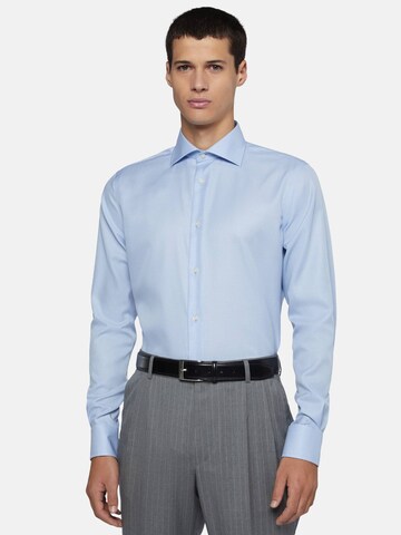 Boggi Milano Regular Fit Hemd in Blau: Vorderseite