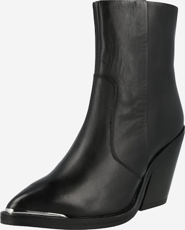 Botine 'WESTERN' de la River Island pe negru: față