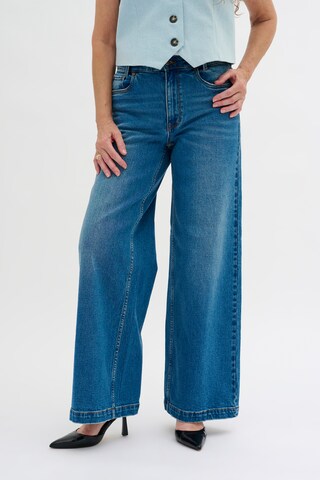 My Essential Wardrobe Wide Leg Jeans in Blau: predná strana