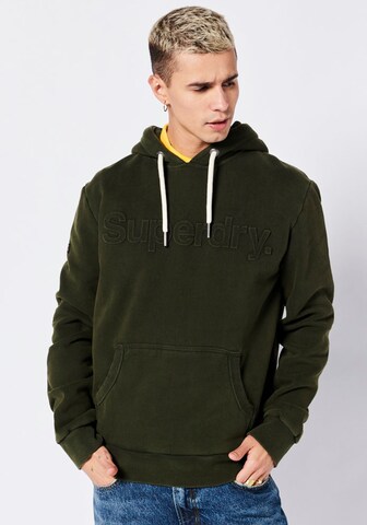 SuperdrySweater majica - zelena boja: prednji dio