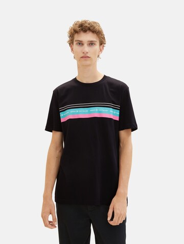 TOM TAILOR DENIM T-Shirt in Schwarz: predná strana