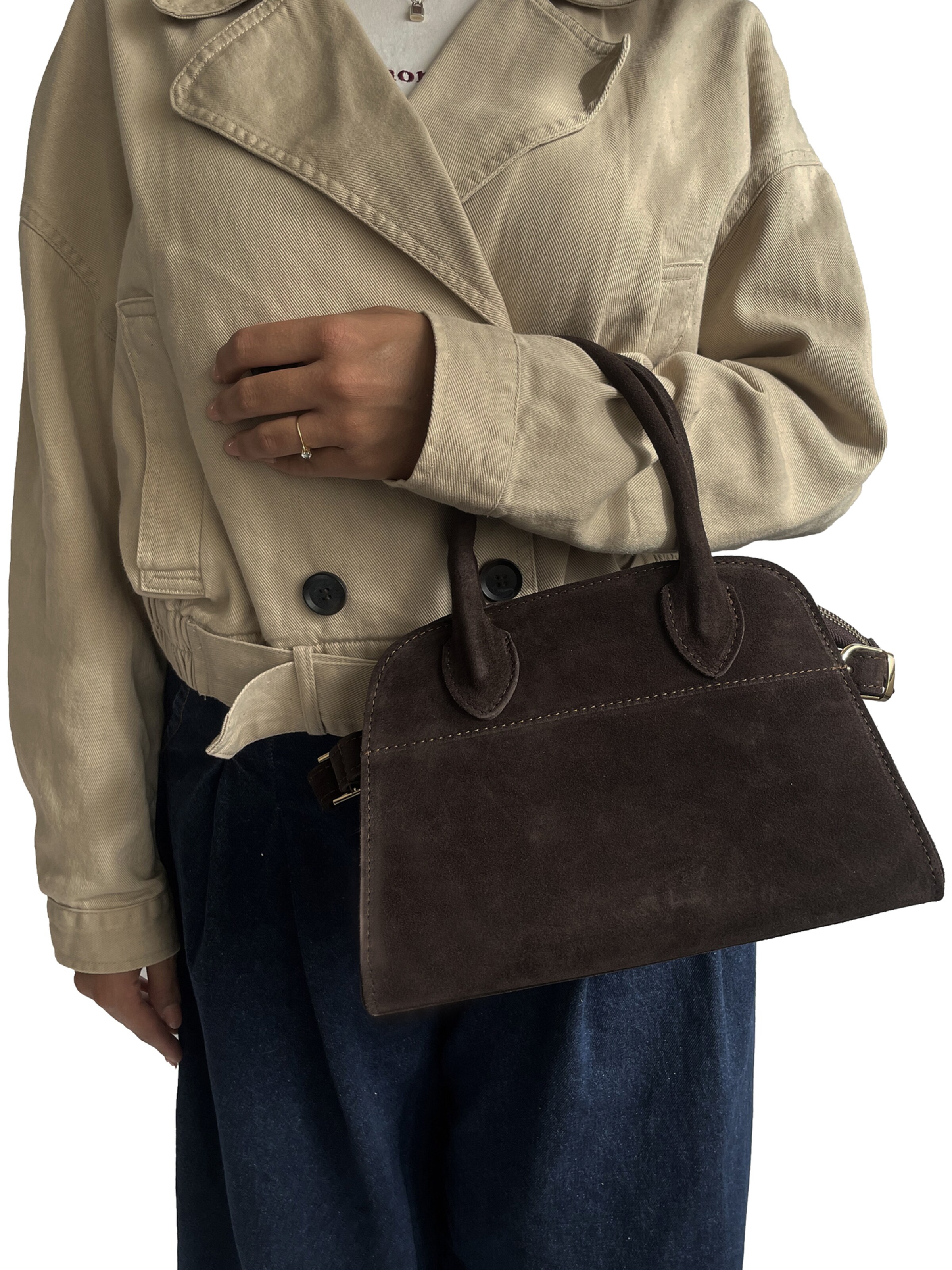 CHICCA BORSE Handtas in Bruin: voorkant