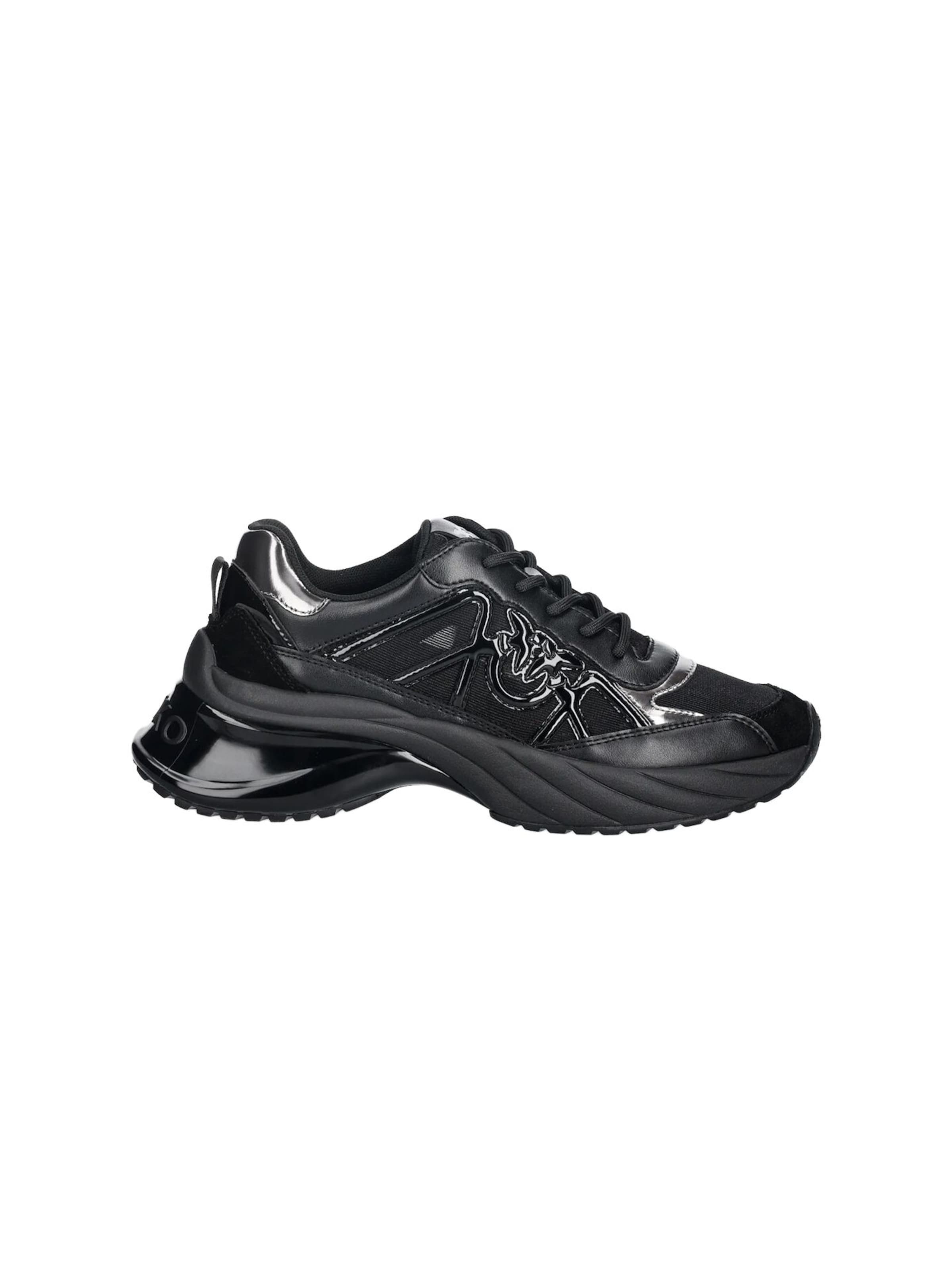 PINKO Sneaker low 'Ariel 33 - Sneaker Calf Leather/Net/Cow Suede'‌ in Schwarz