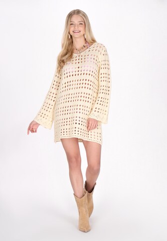 IZIA Knit dress 'Fashion Look' in Beige: front