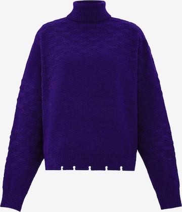 Pull-over faina en violet : devant