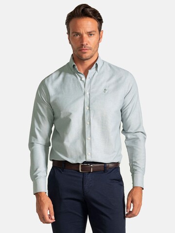Jacey QuinnRegular Fit Košulja 'Oxford' - zelena boja: prednji dio