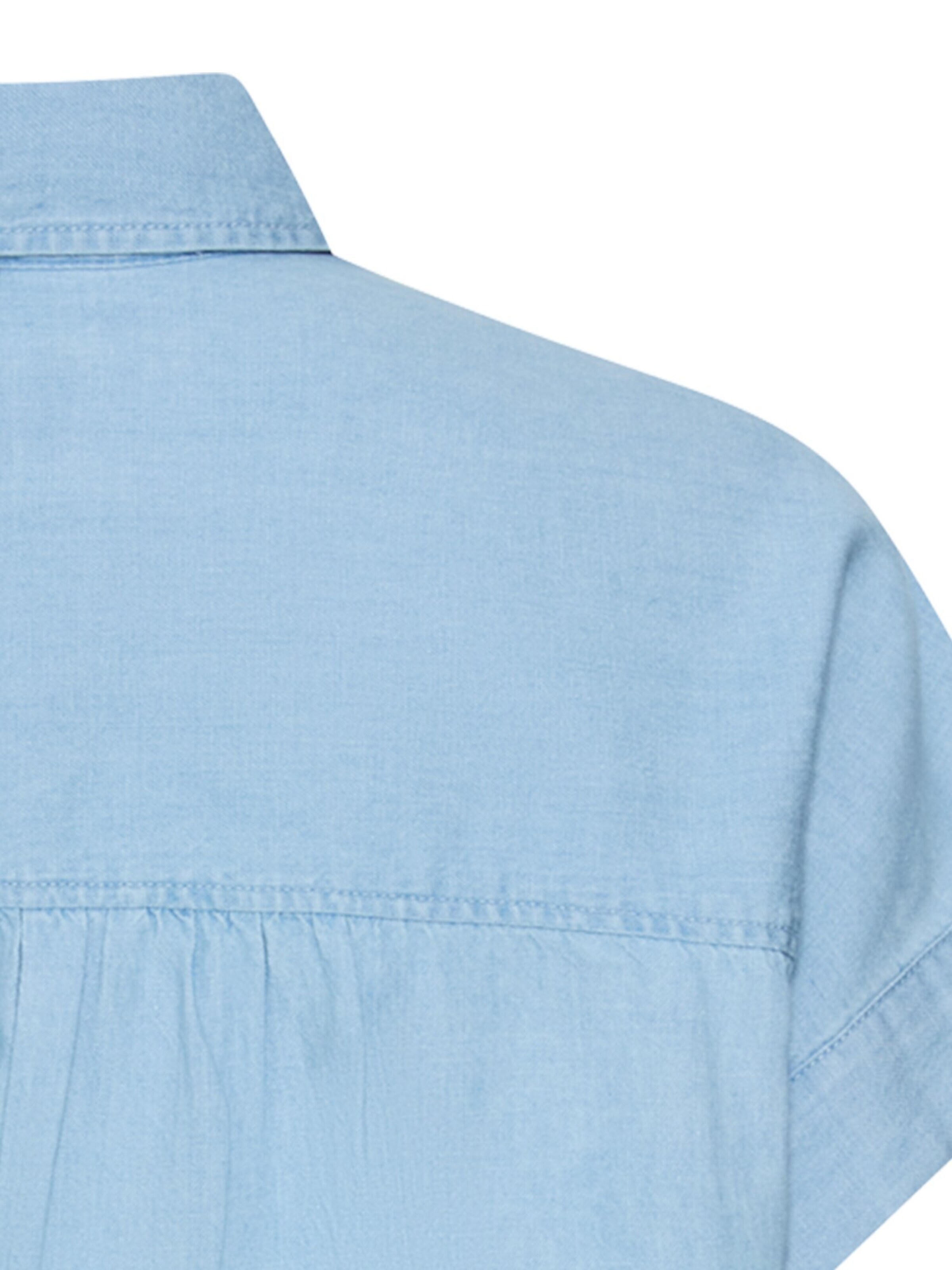 CAMEL ACTIVE Kurzarm Bluse mit Knopfleiste in Blau