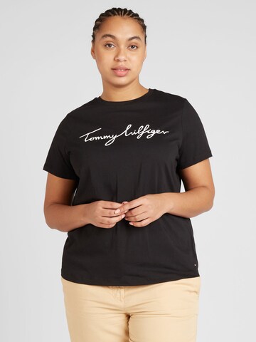 Tommy Hilfiger Curve T-shirt i svart: framsida