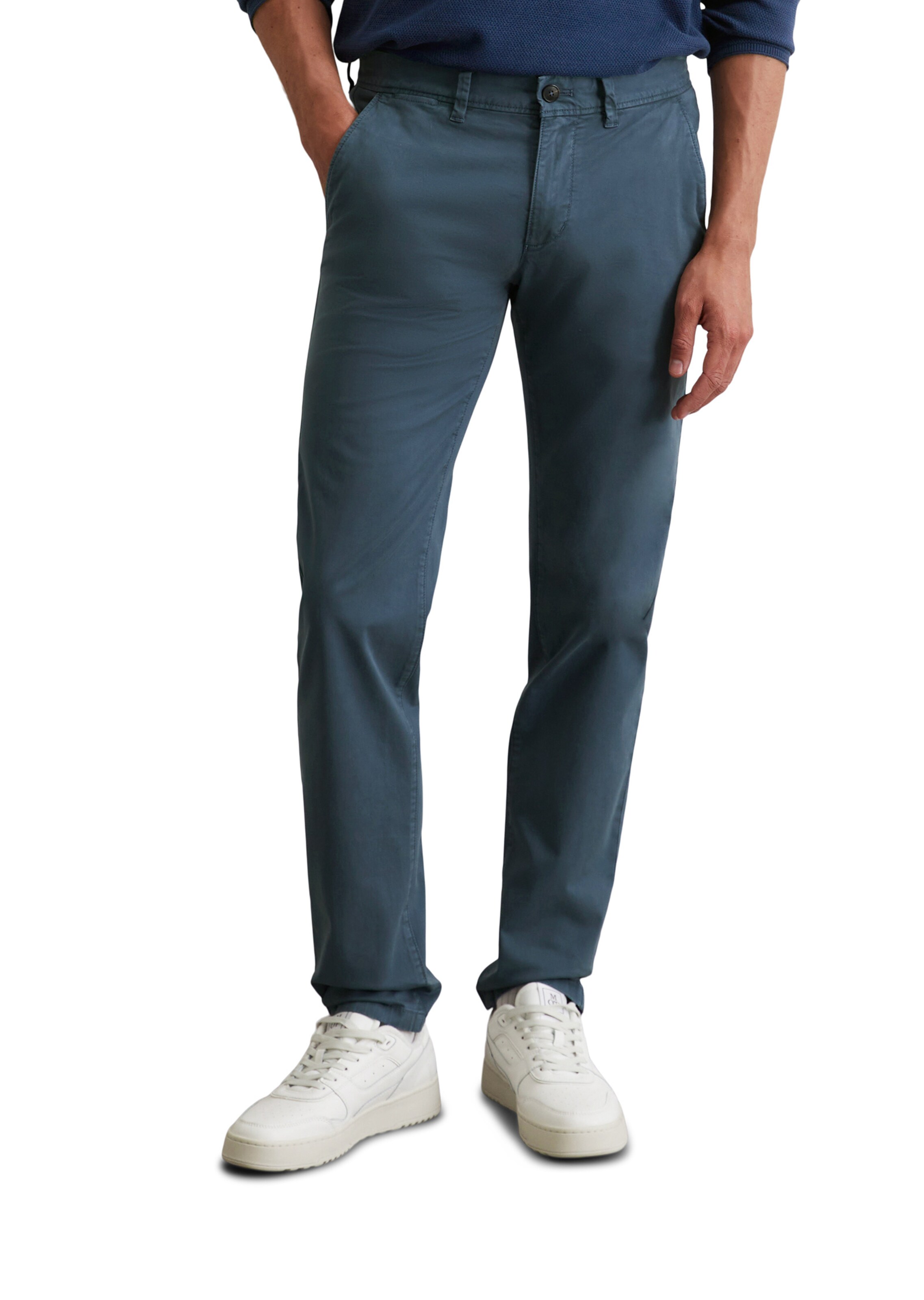 Marc O'Polo Regular Chino trousers ' Stig' in Blue: front