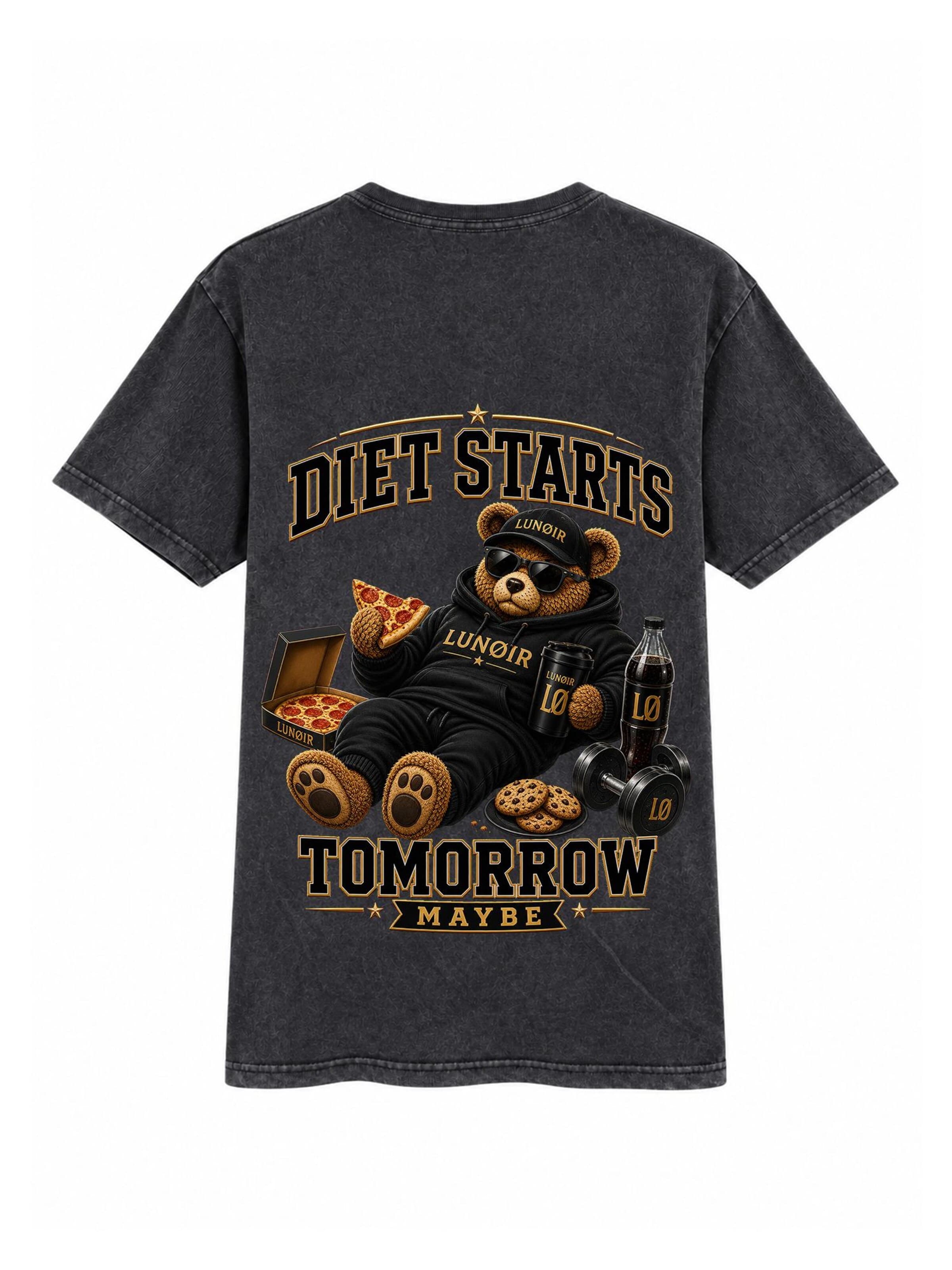 LUNØIR Studio Shirt 'Tomorrow Diet Pact'‌‌‌‌‌ in Schwarz: Vorderseite