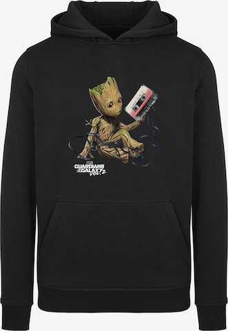 F4NT4STIC Sweatshirt 'Marvel Guardians Of The Galaxy Vol2 Groot Tape' in Black: front