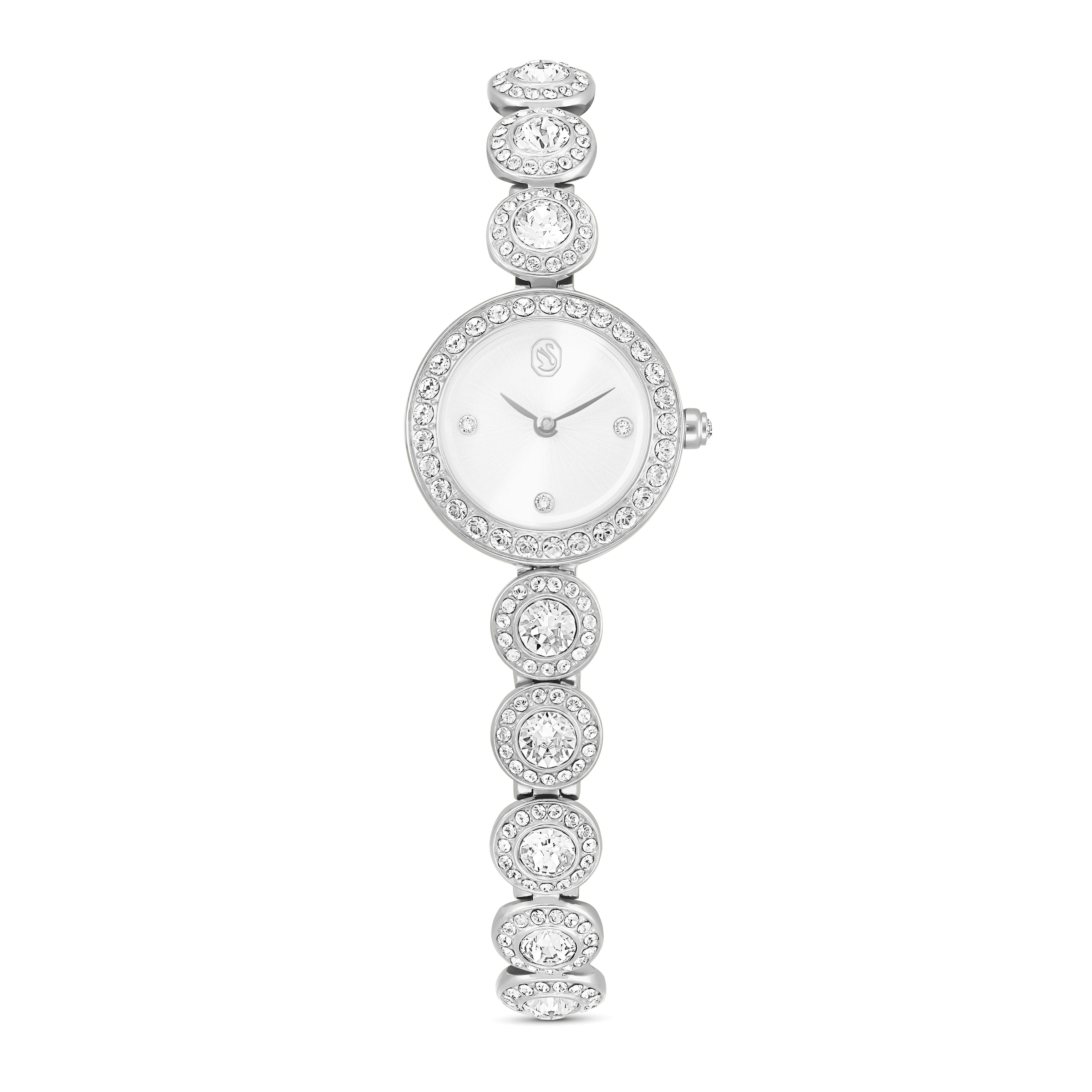 Ceas analogic 'UNA' pe One Size Swarovski pe argintiu / transparent / alb, Vizualizare produs
