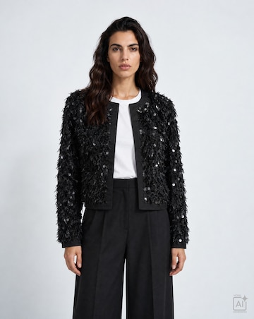Milano Italy Between-Season Jacket in Black: front