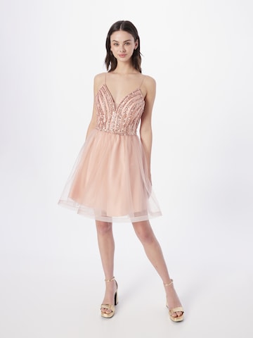 Robe de cocktail Laona en rose : devant