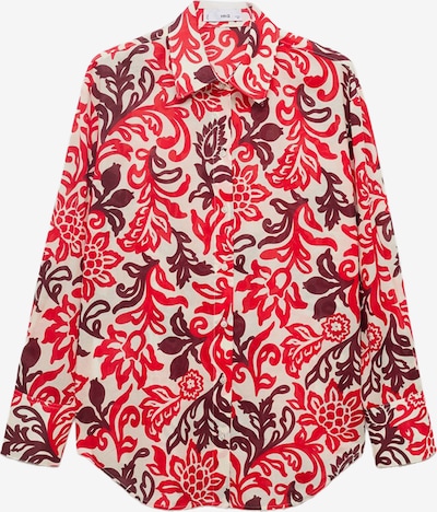 MANGO Pusero 'JULIA' värissä suklaa / punainen / offwhite, Tuotenäkymä