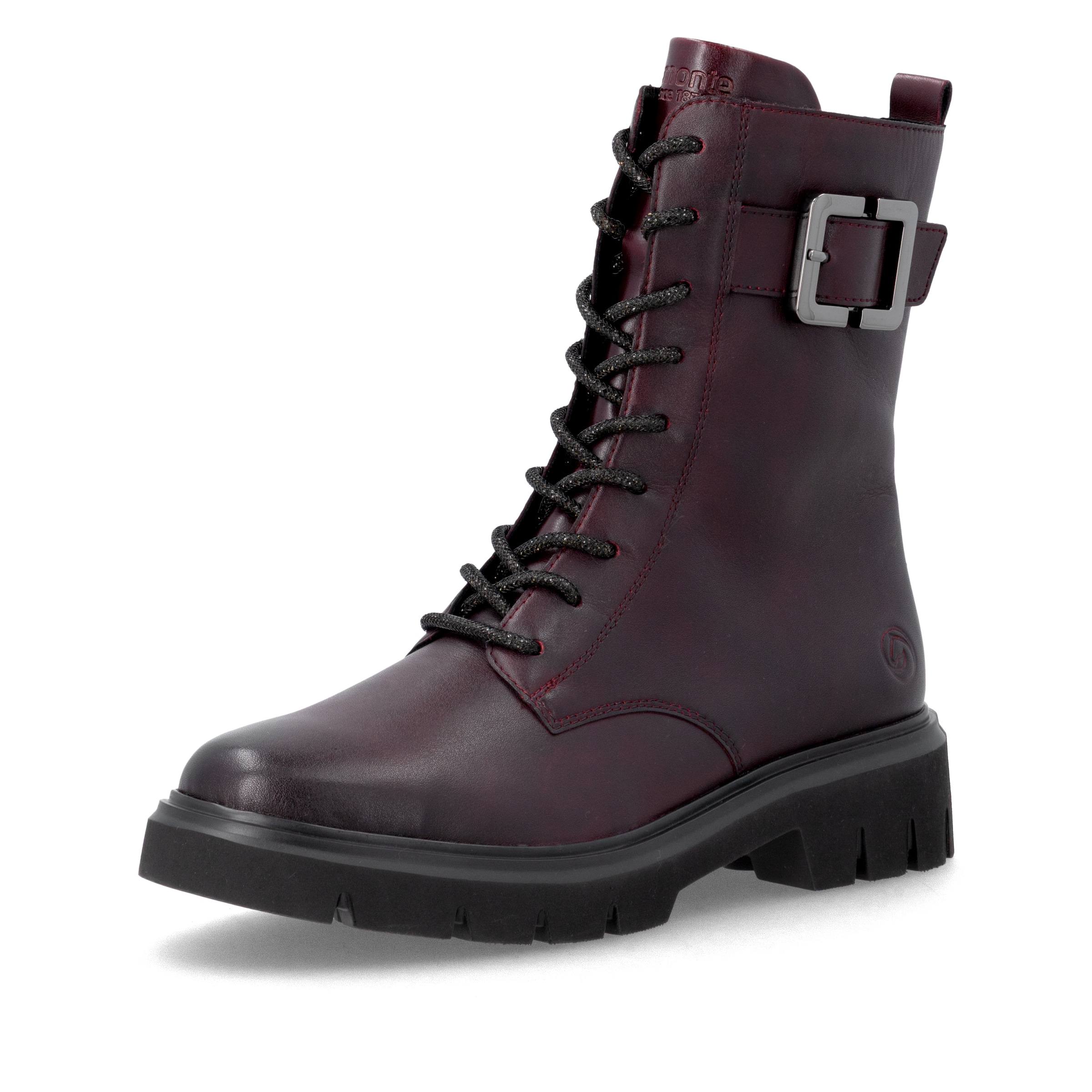 REMONTE Lace-Up Ankle Boots 'D1W82' in Red: front