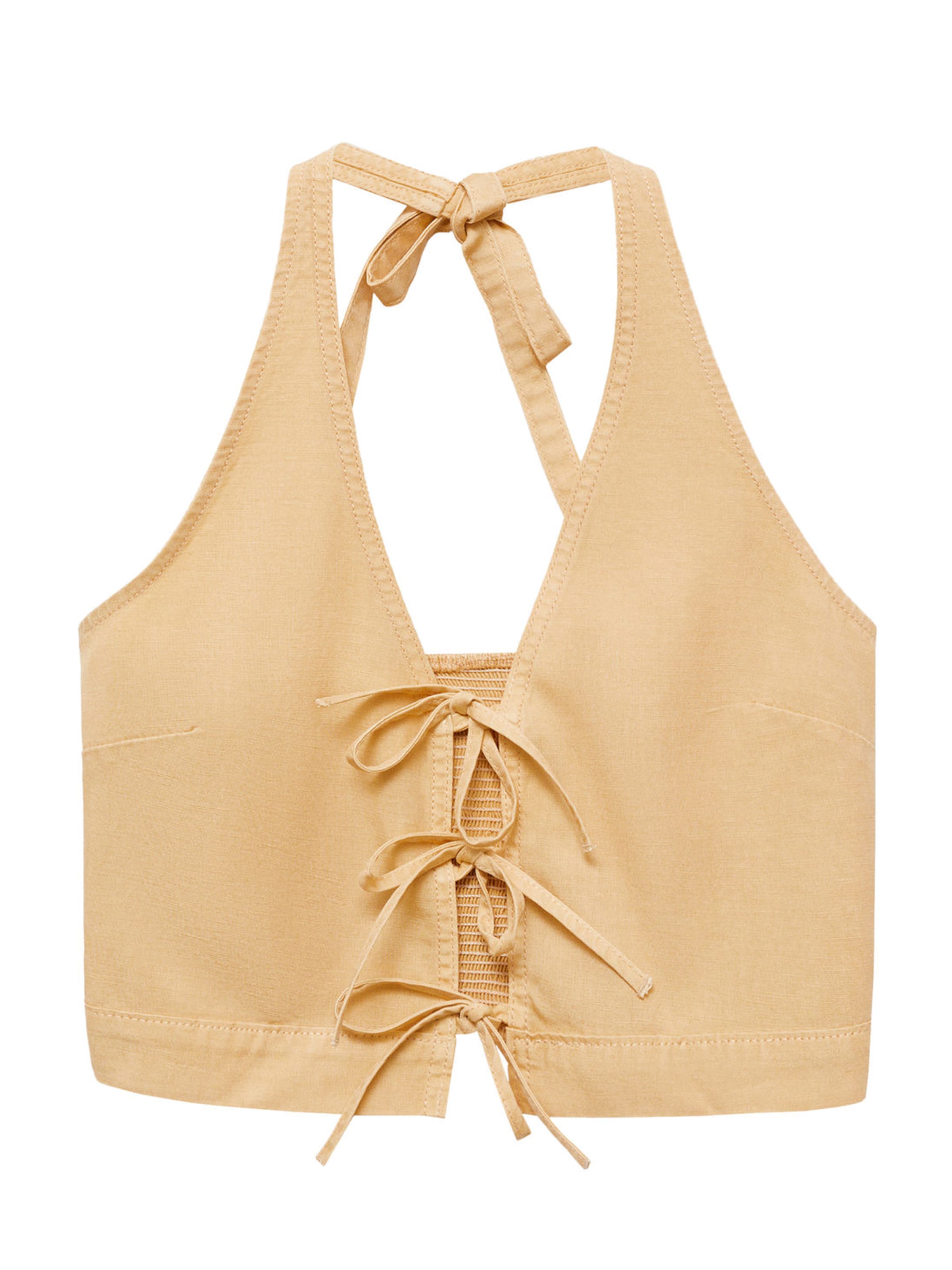 MANGO Топ 'Coral' в кафяво: отпред