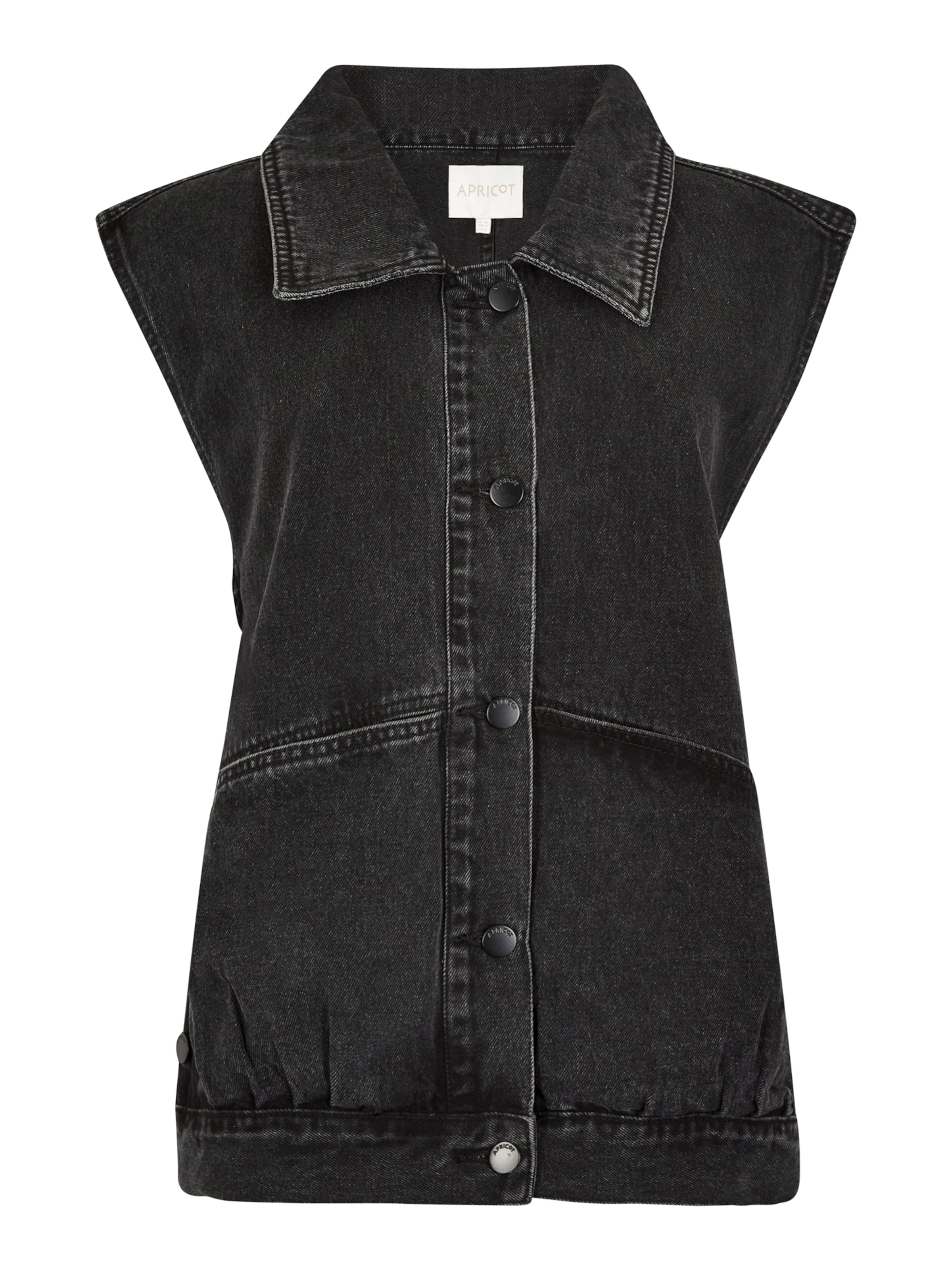 Apricot Sleeveless Denim Jacket ' ' in Schwarz: Vorderseite