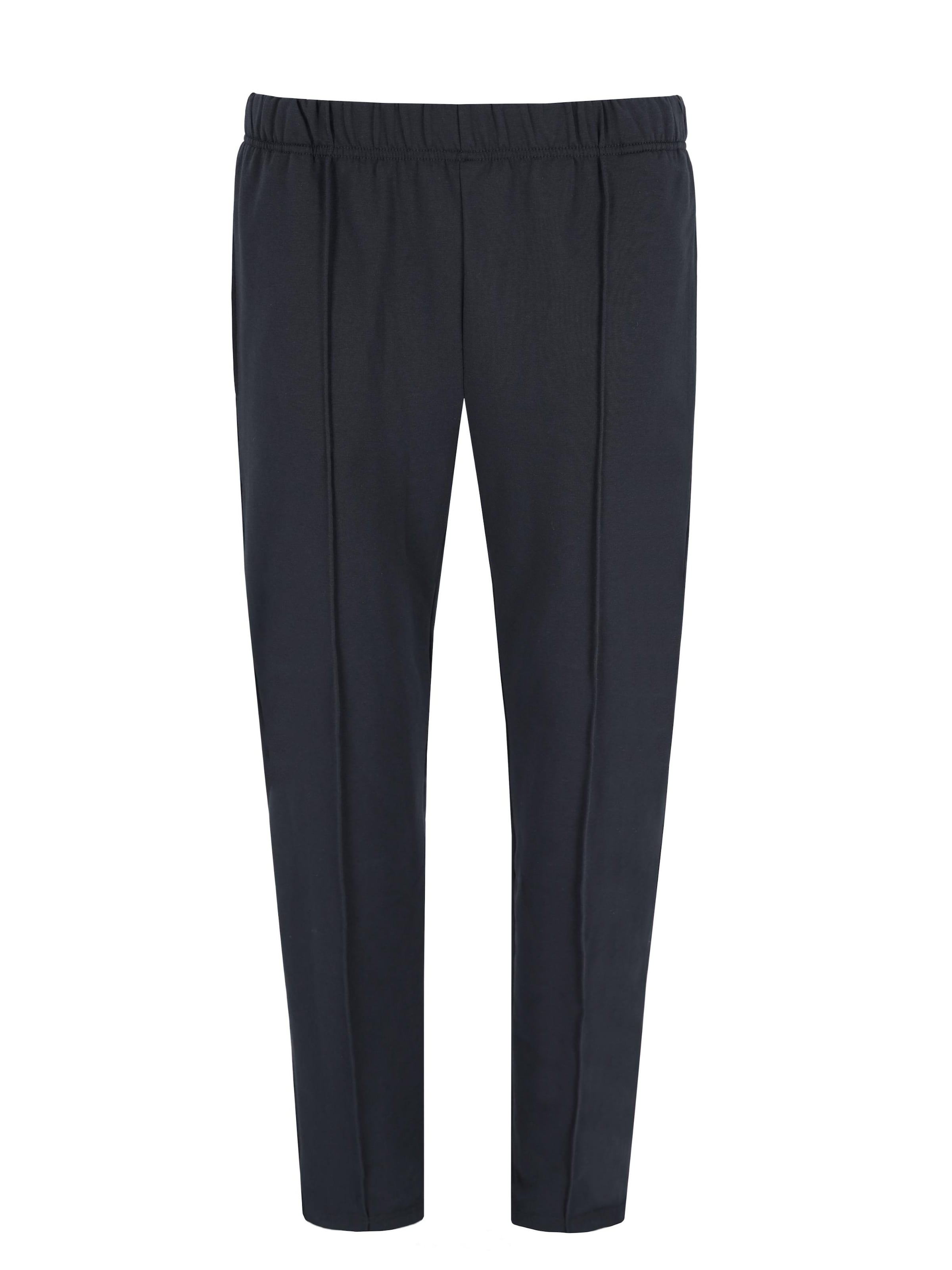 HAJO Regular Pleated Pants in Black: front