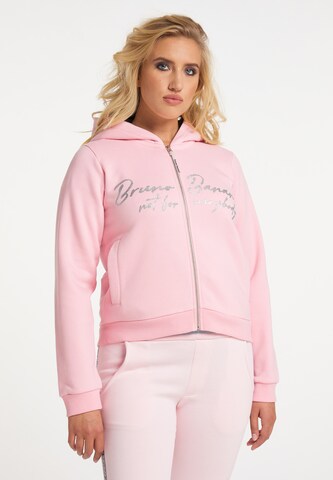 BRUNO BANANI Sweatvest 'BARNES' in Roze: voorkant