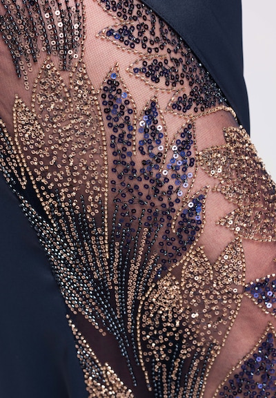 Ombre Avondjurk in de kleur Navy / Goud, Productweergave