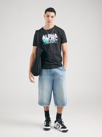 ALPHA INDUSTRIES Shirt in Zwart