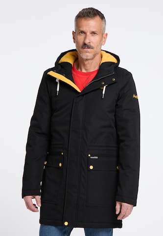 Parka d’hiver Schmuddelwedda en noir : devant