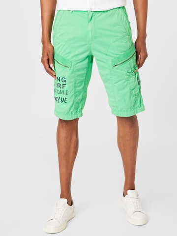 CAMP DAVID Regular Pants in Green: front