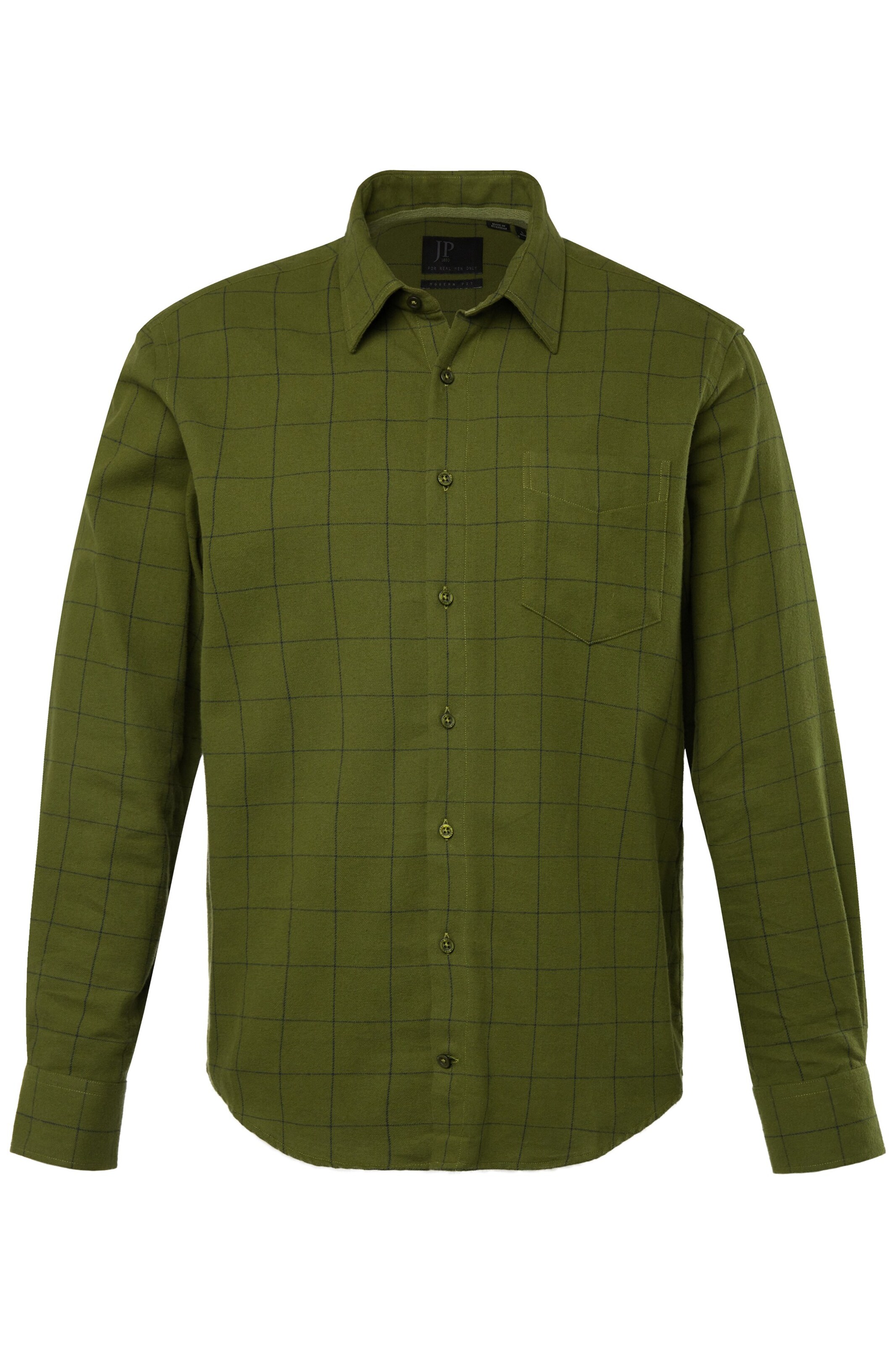 JP1880 Regular fit Overhemd in Groen: voorkant