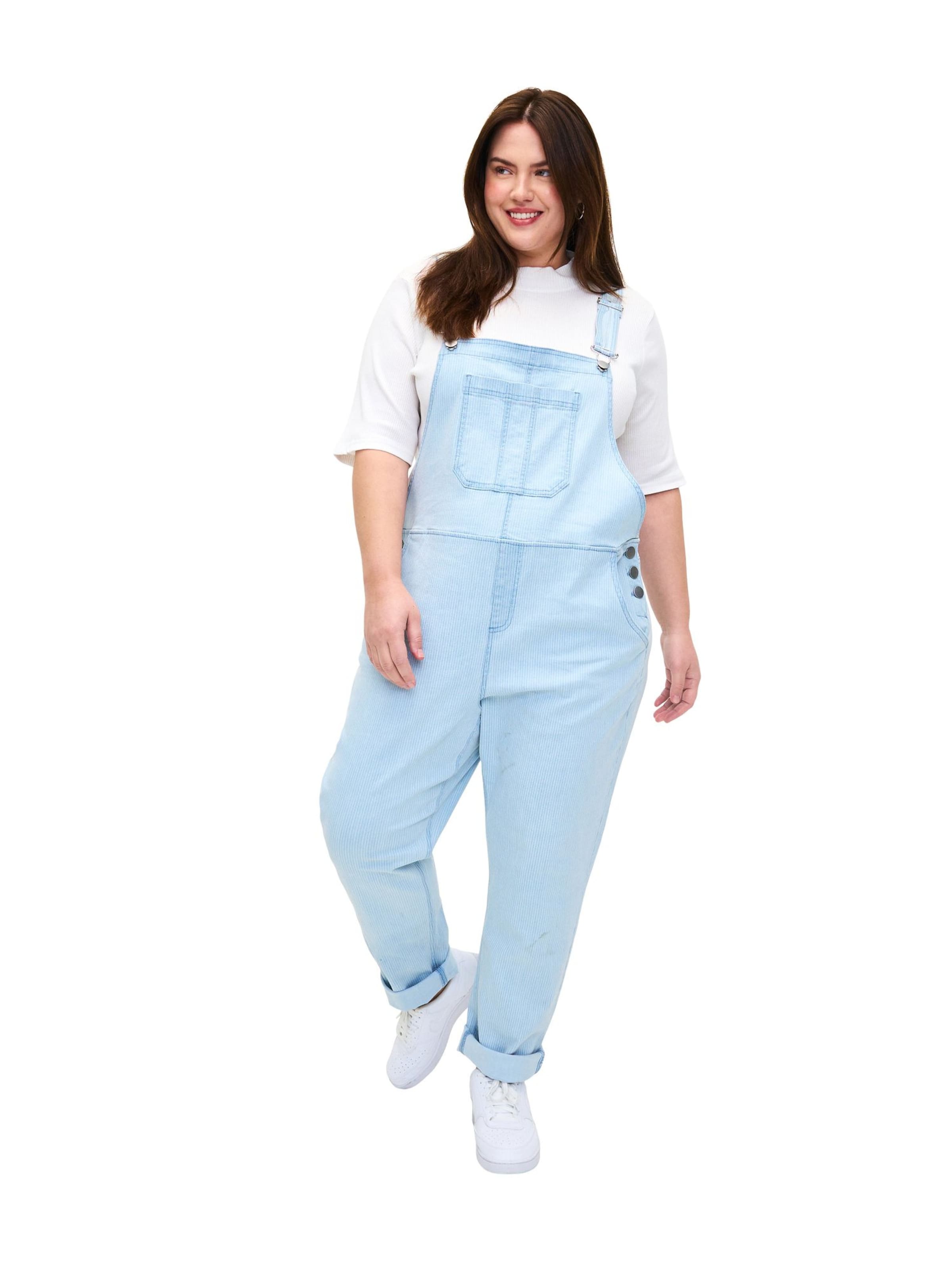 mėlyna Zizzi Standartinis Džinsinis kombinezonas: priekis