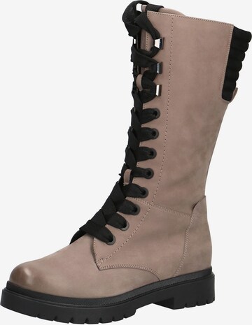 CAPRICE Lace-Up Ankle Boots in Beige: front