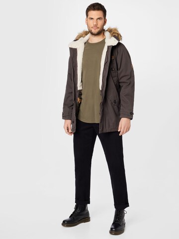 INDICODE JEANS - Parka de inverno 'Fann' em cinzento