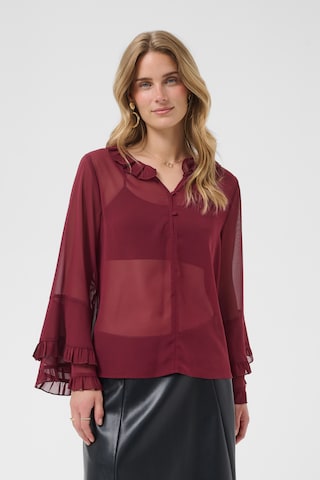 Cream Blouse 'Flouncy ' in Red: front