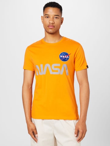 ALPHA INDUSTRIES T-shirt 'NASA' i orange: framsida