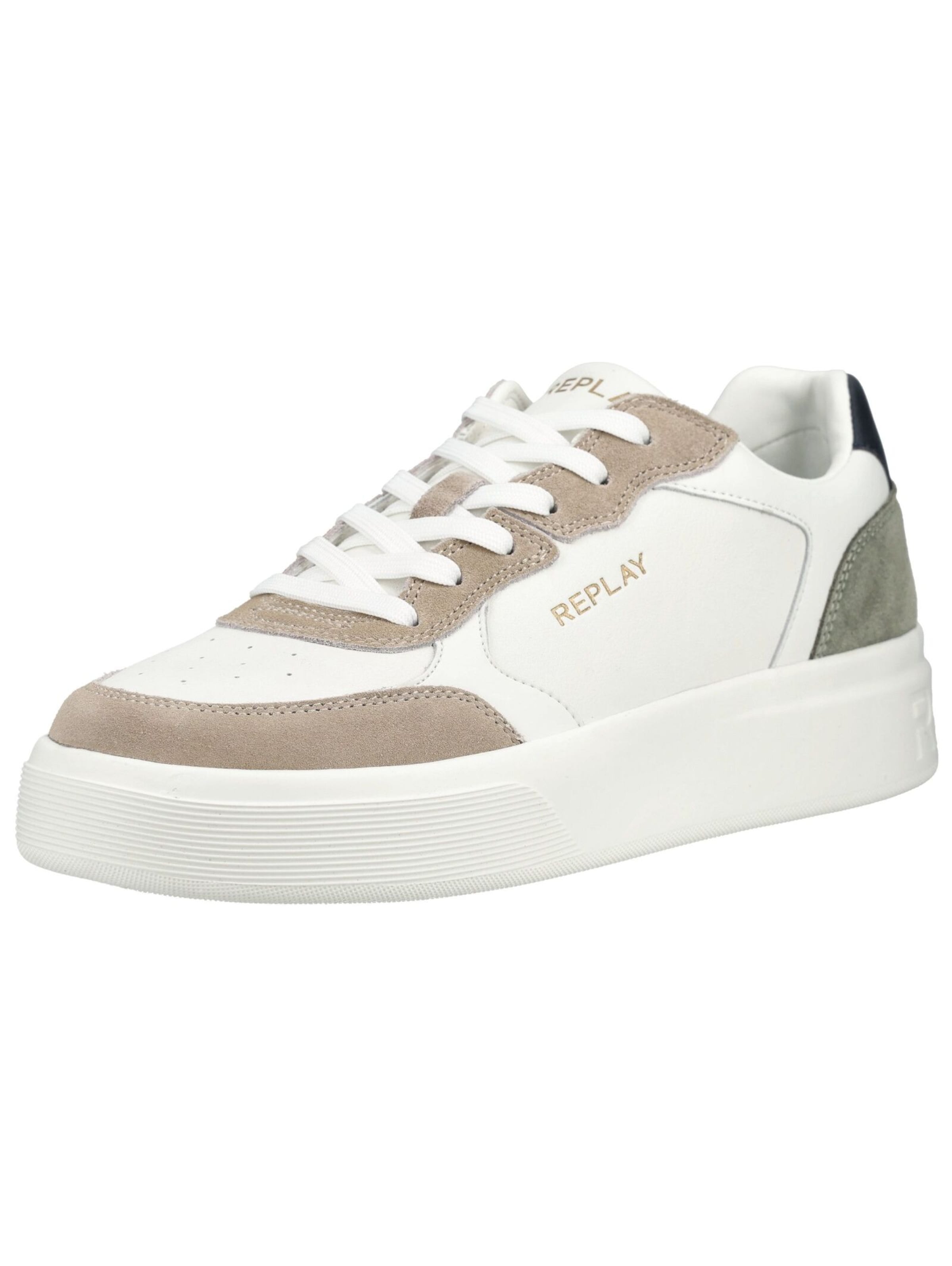 REPLAY Sneakers laag in de kleur Beige / Groen / Wit, Productweergave