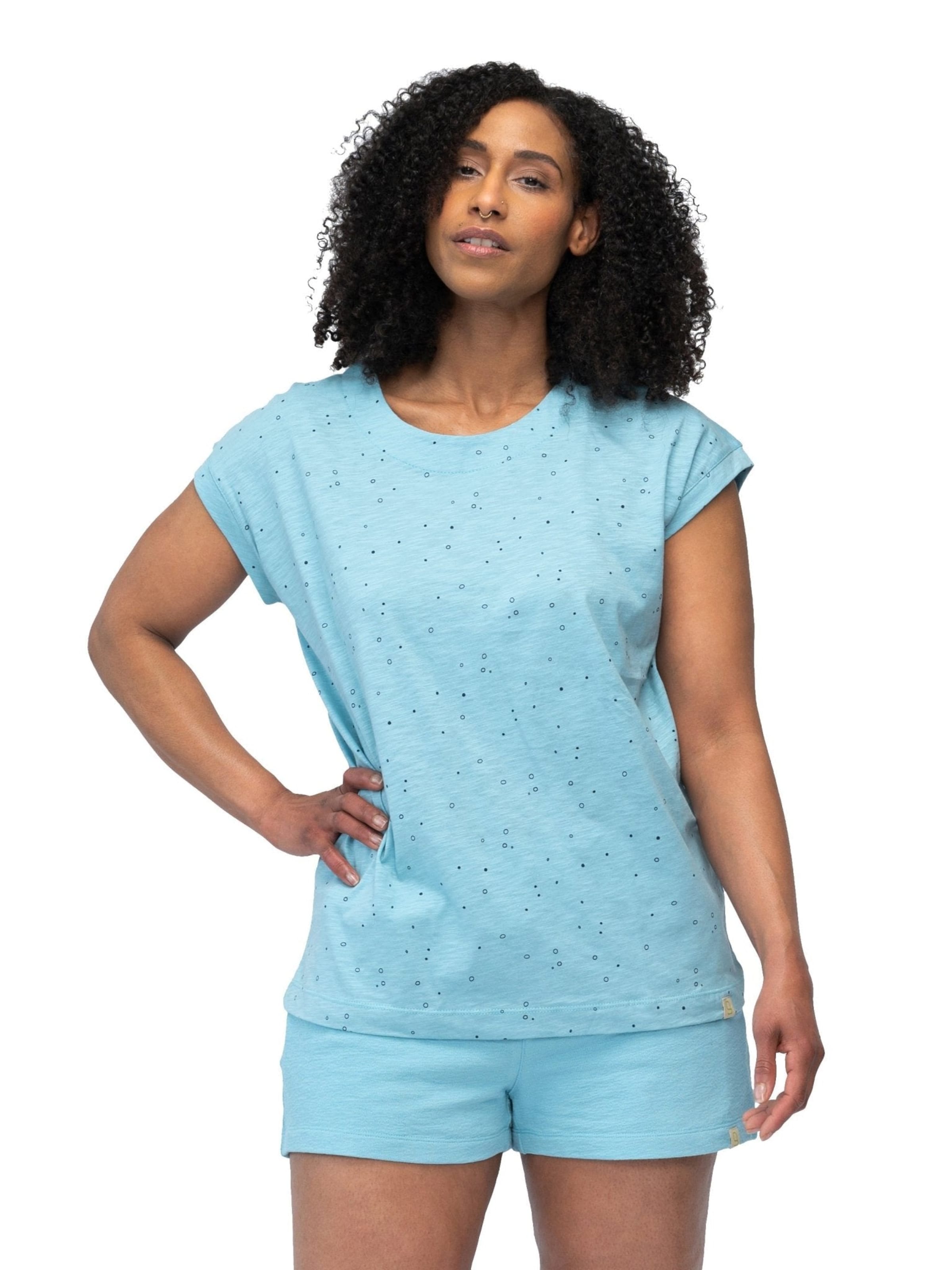 greenjama Pajama Shirt in Blue: front