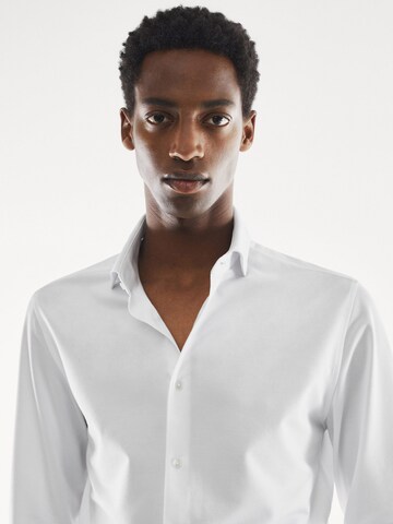 MANGO MAN Regular fit Button Up Shirt 'Travel' in White