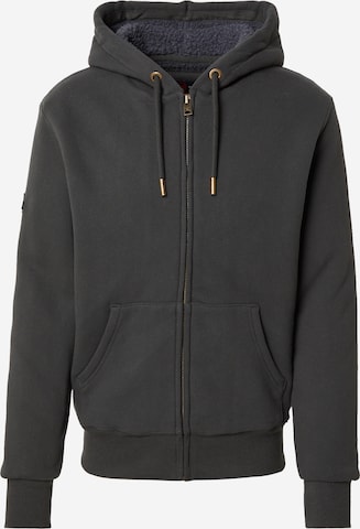 Superdry Sweat jacket 'Borg' in Black: front