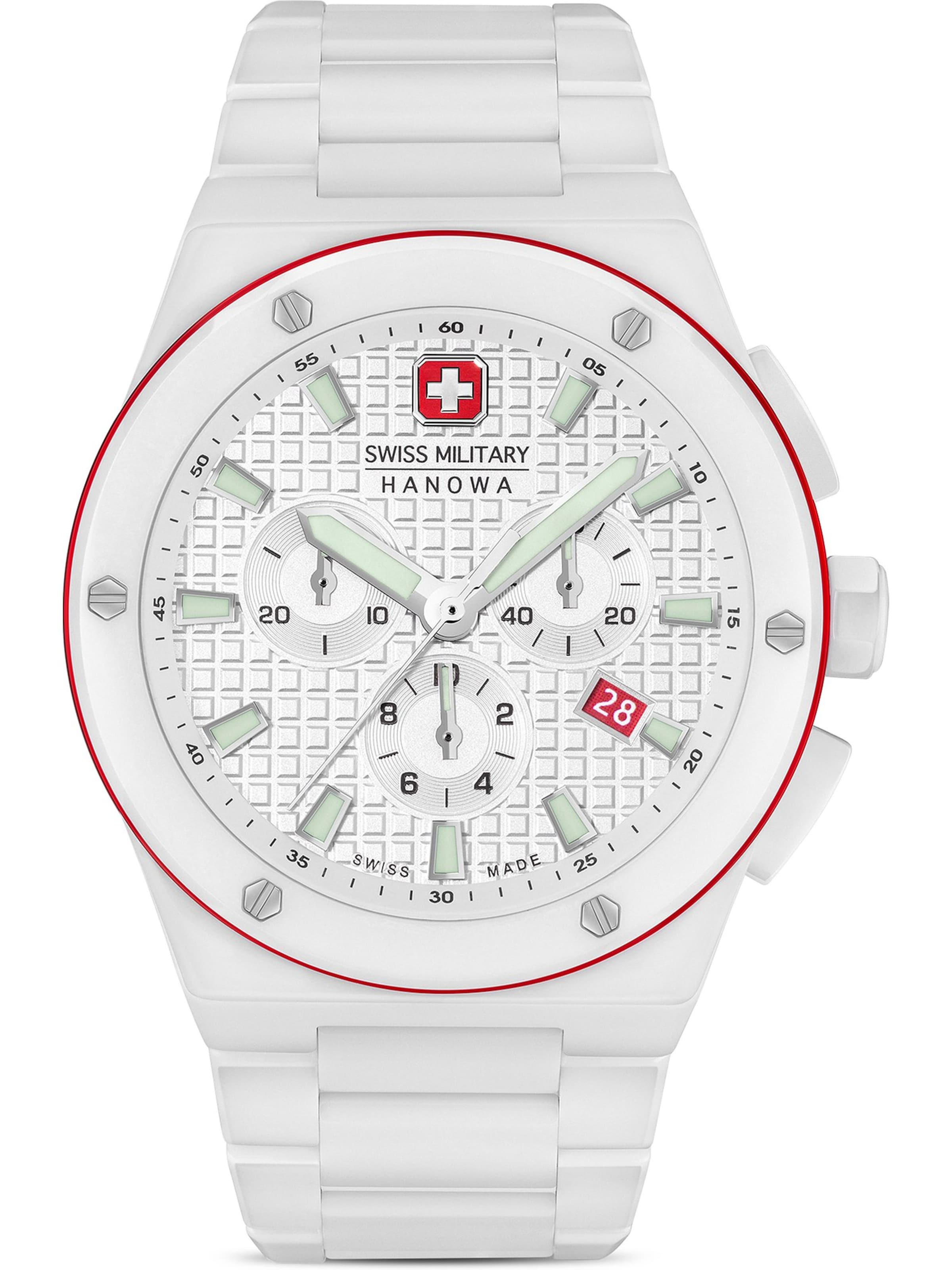 SWISS MILITARY HANOWA Uhr 'Sidewinder Ceramic' in Weiß: Vorderseite
