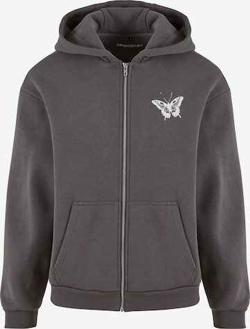 MT Upscale Sweatjakke 'Let‘s Get Lost' i grå: forside