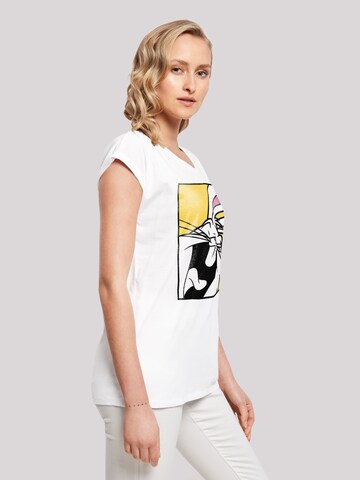 F4NT4STIC Shirt 'Looney Tunes Bugs Bunny Laughing' in White