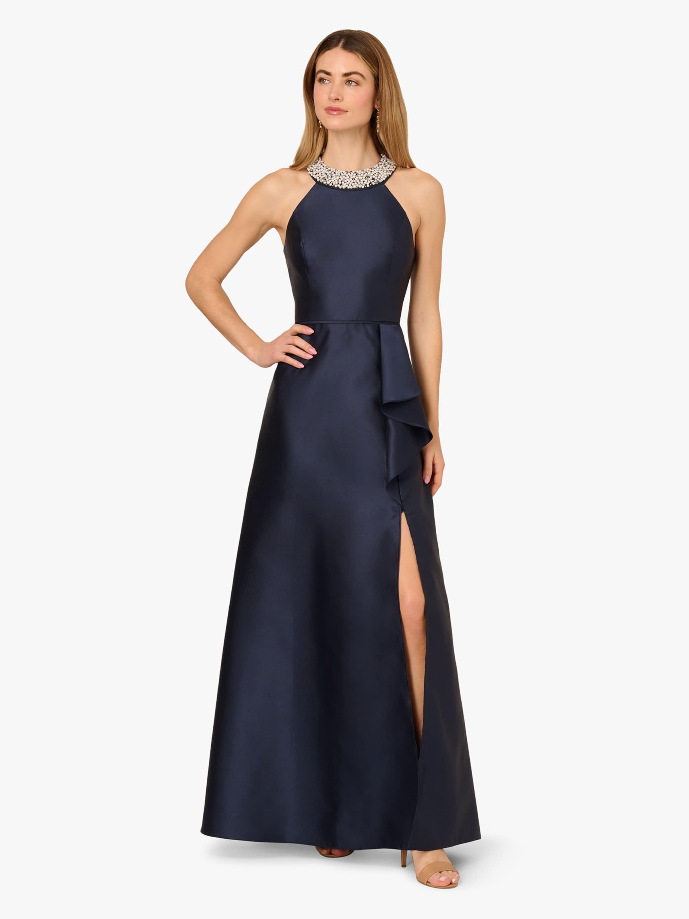Adrianna Papell Evening dress 'Embellished Mikado Gown' in Blue: front